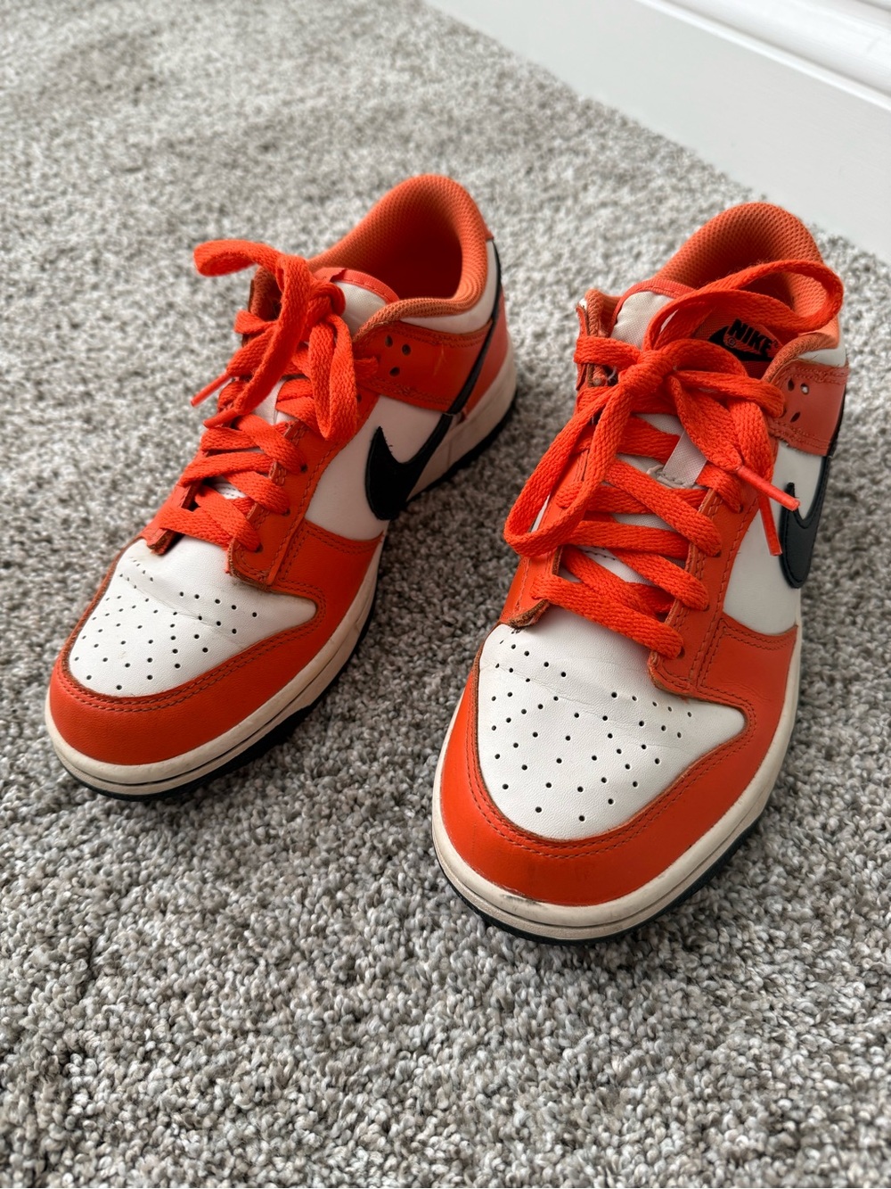 Nike Dunk Low (Phantom/Black/Safety Orange) Sneakers - 7Y